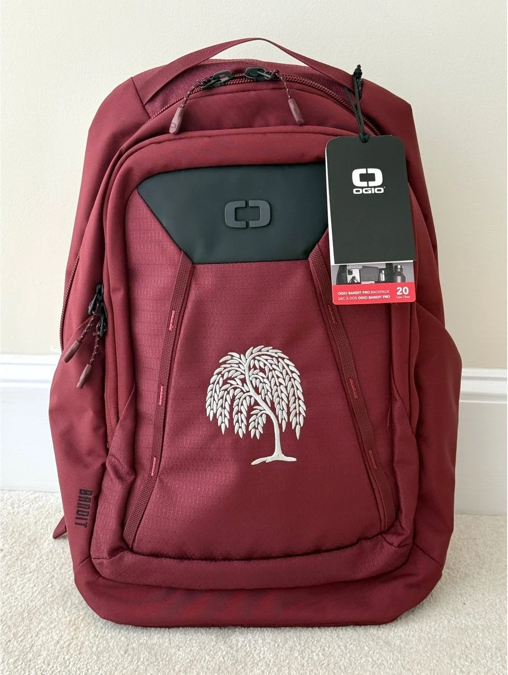 OGIO Bandit Pro 20L Backpack Burgundy NWT Willow Bend Country Club Cape Cod